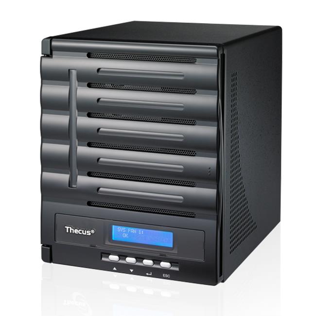 Thecus 5-Bay tower NAS, SATA, 1.86GHz Dual Core, 2GB DDR3, 2x GbE, USB 3.0