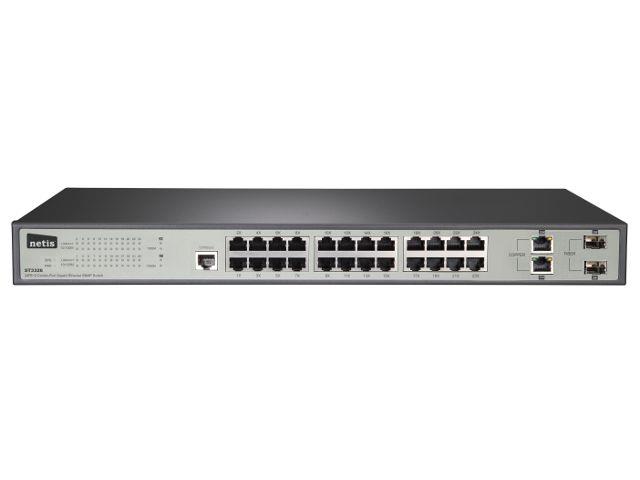 Netis Switch Rack 19'' 24-port 100MB 2x Combo/SFP, SNMP ST3326