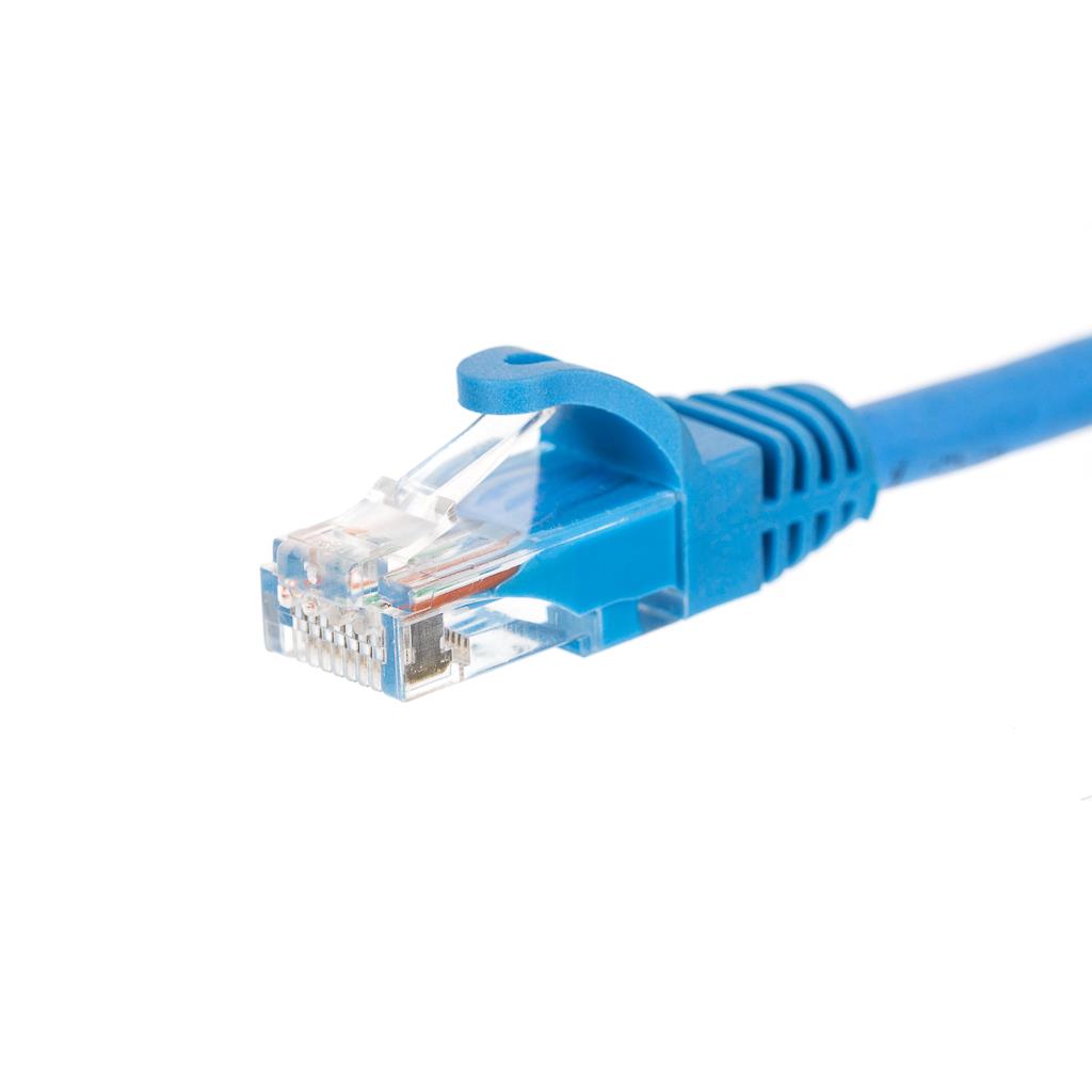 Netrack patch kabel RJ45, s litou ochranou, Cat 6 UTP, 0.5m modrÃ½