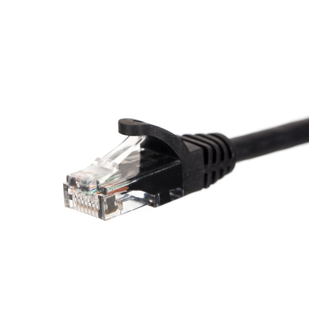 Netrack patch kabel RJ45, s litou ochranou Cat 6 UTP, 1m ÄernÃ½