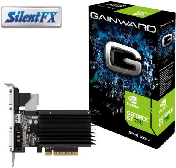 Gainward GeForce GT 730 SilentFX, 1GB DDR3 (64 Bit), HDMI, DVI, VGA