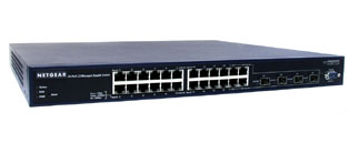 Netgear M5300-28G3 Managed Switch 24x GbE L3, 2x 10GE RJ45, 2x bay 10GbE