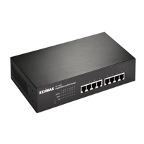 Edimax 8x 10/100/1000Mbps PoE+ Switch, 802.3at/af, 150W budget (30W/port)