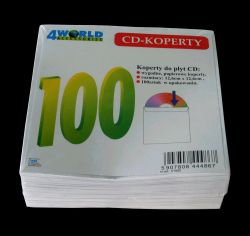 4World Obaly bez okÃ©nka na CD/DVD, papÃ­rovÃ© bez lepidla, 100 ks., fÃ³lie