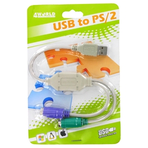 4World AdaptÃ©r z USB na 2 porty PS/2