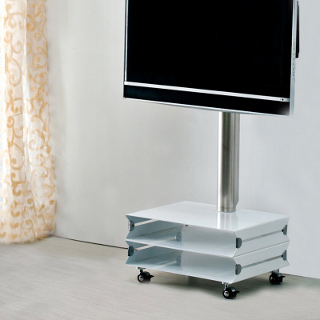 4World TV stolek, pojÃ­zdnÃ½ stojan pro LCD / LED 26''- 37'', police 2x1, max.30kg