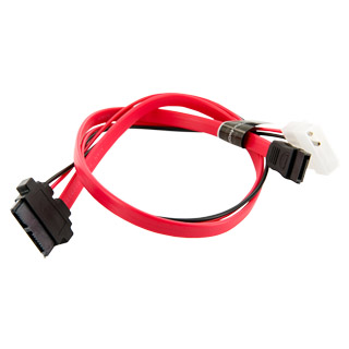 4World HDD kabel | SATA 2 | 13pin SATA Slimline (F) - 7pin SATA (F) & LP4 | 50cm