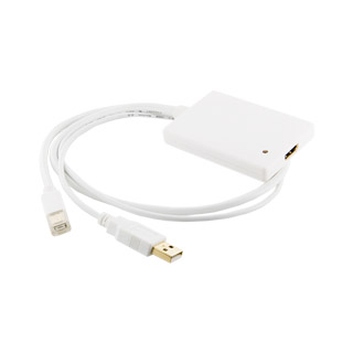 4World AdaptÃ©r mini DisplayPort [M] + USB [M] > HDMI [F], 0.5m, bÃ­lÃ½