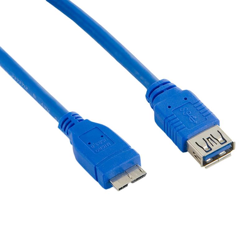 4World Kabel USB 3.0 AF- Micro BM 1.8m| modrÃ½