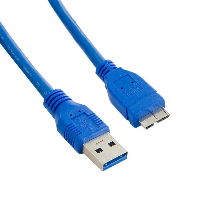 4World Kabel USB 3.0 AM- Micro BM 0.5m| modrÃ½