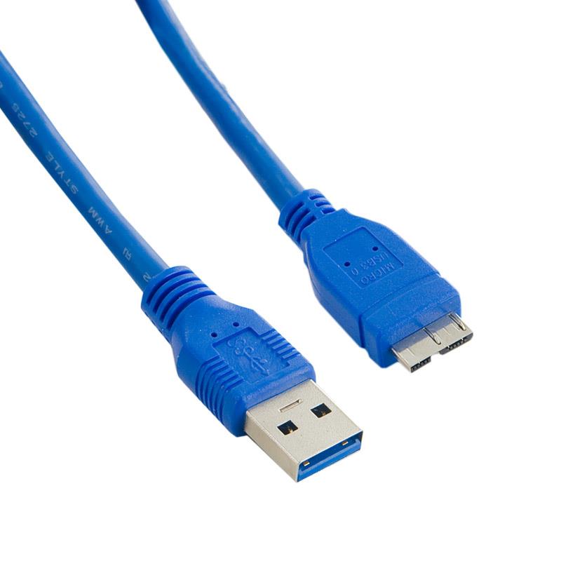 4World Kabel USB 3.0 AM- Micro BM 3.0m| modrÃ½