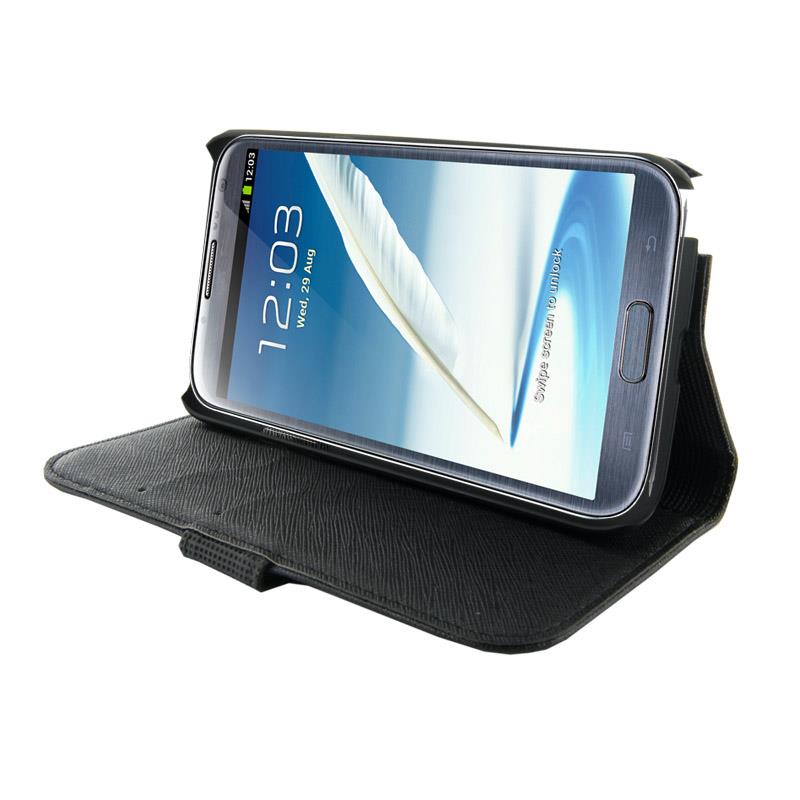 4World OchrannÃ© pouzdro pro Galaxy Note 2, Wallet, 5.5'', ÄernÃ½