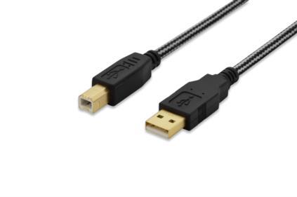 USB 2.0 propojovacÃ­ kabel Ednet typ USB A/USB B, M/M ÄernÃ½ 1,8m blister premium