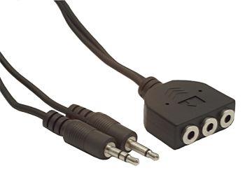 Gembird kabel audio prodluÅ¾ovacÃ­ 2x JACK 3.5mm samec/3x JACK 3.5mm samice, 1m