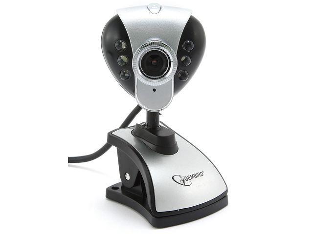 Gembird webkamera, 1.3MP, noÄnÃ­ vidÄnÃ­, USB 2.0, Äerno-stÅÃ­brnÃ¡