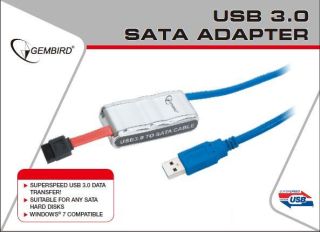 Gembird adaptÃ©r 3.5'' / 2.5'' / SATA na USB 3.0, napÃ¡jecÃ­ AC adaptÃ©r