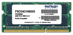 Patriot 4GB Signature Line 1600MHz DDR3 CL11 SODIMM