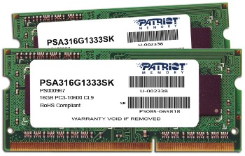 Patriot 2x8GB Signature Line pro Apple 1333MHz DDR3 CL9 1.5V SODIMM