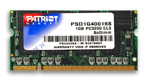 Patriot 1GB 400MHz DDR CL3 SODIMM (pro NTB)