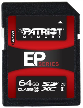 Patriot SDHC UHS-I karta 64GB Class 10 EP series Pro (ÄtenÃ­:90MB/s;zÃ¡pis:50MB/s)