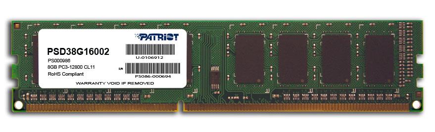 Patriot 8GB 1600MHz DDR3 CL11 DIMM 1.5V