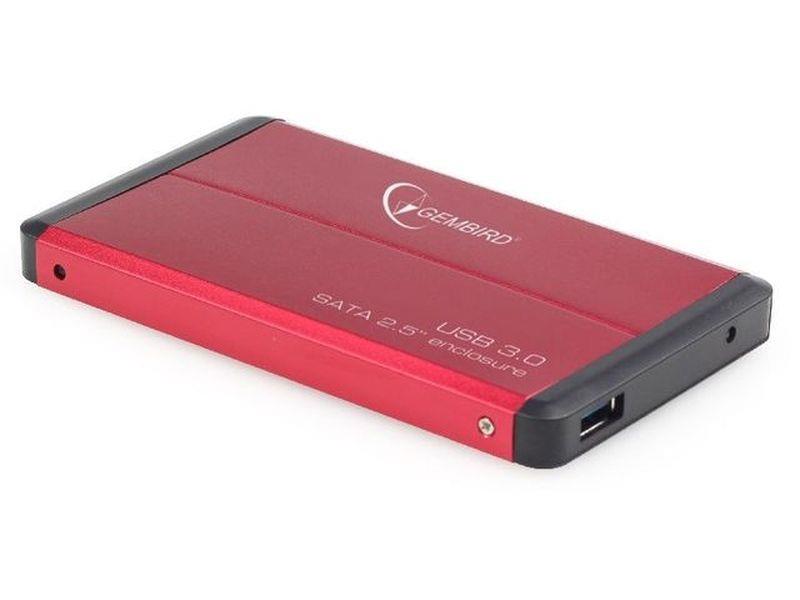 Gembird case pro 2.5'' SATA disk - USB 3.0, ÄervenÃ½ hlinÃ­k, HDD/SSD