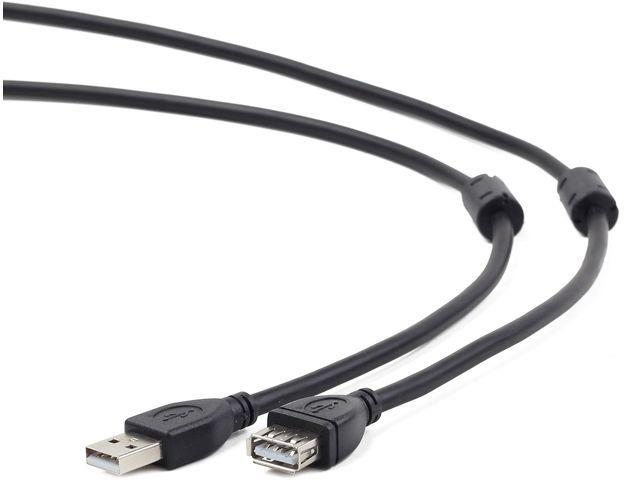 Gembird USB 2.0 A-A-socket kabel 3m, s 2x feritovÃ½m jÃ¡drem, ÄernÃ½, premium