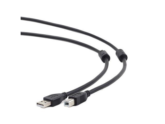 Gembird USB 2.0 AM-BM kabel 3m, s 2x feritovÃ½m jÃ¡drem, ÄernÃ½, premium