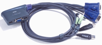 ATEN CS62U 2-Port USB KVM Switch, Speaker Support, 1.8m cables