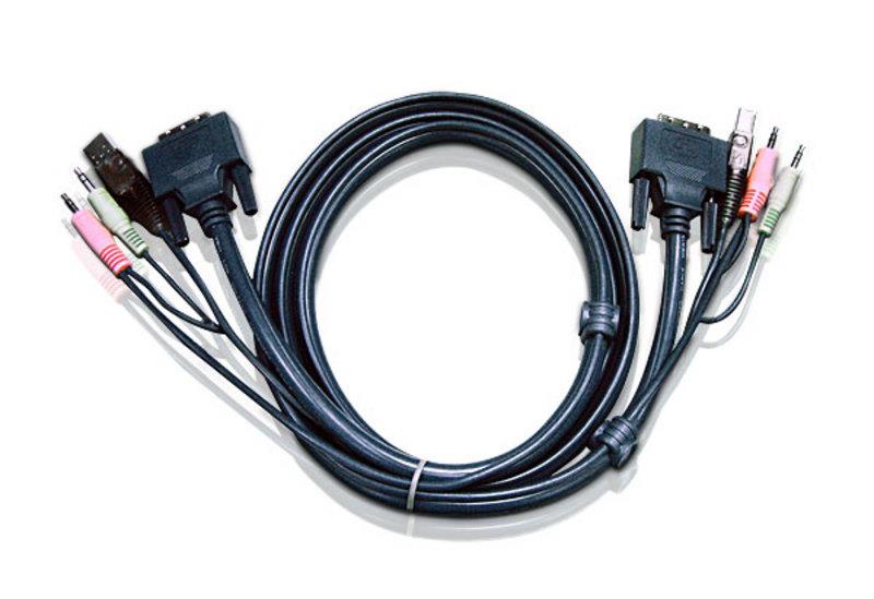 ATEN Kabel DVI-I/USB, Audio - 3 m