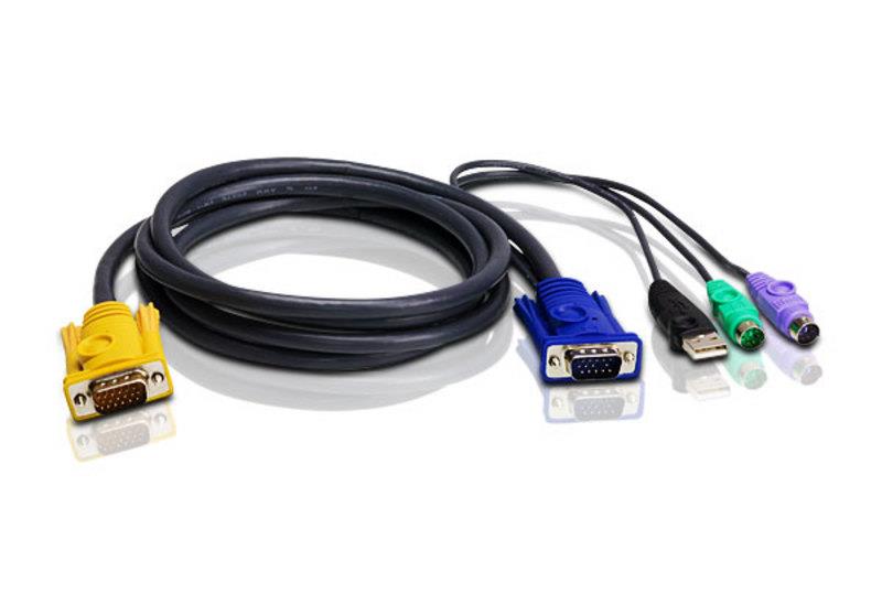 ATEN KVM Kabel 3in1 SPHD (HDB15-SVGA, USB, PS/2, PS/2) - 1.2m