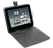 Tracer pouzdro pro tablet 7'' s klÃ¡vesnicÃ­, micro USB, eko kÅ¯Å¾e, ÄernÃ©
