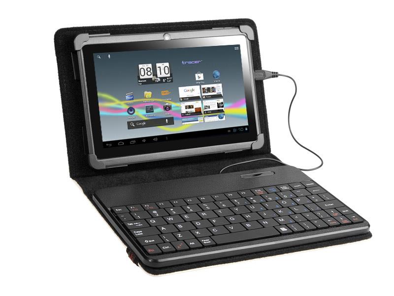 Tracer SmartFit pouzdro pro tablet 7''-8'' s klÃ¡vesnicÃ­, micro USB, eko kÅ¯Å¾e, b.