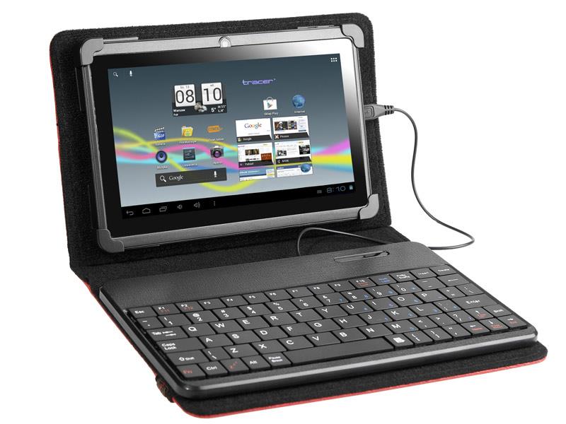 Tracer SmartFit pouzdro pro tablet 7''-8'' s klÃ¡vesnicÃ­, micro USB, eko kÅ¯Å¾e, Ä.