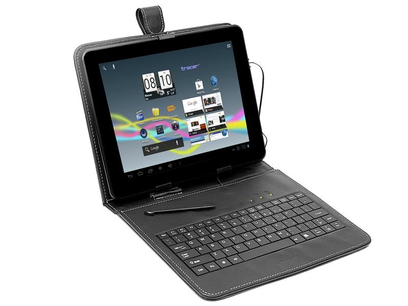 Tracer Plastic pouzdro pro tablet 7'' s klÃ¡vesnicÃ­, micro USB, eko kÅ¯Å¾e, ÄernÃ©