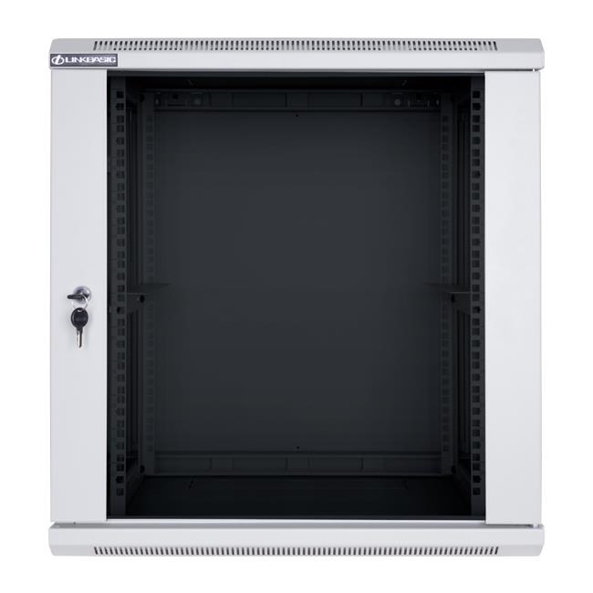 Linkbasic rack wall-mounting cabinet 19'' 15U 600x600mm grey (glass front door)