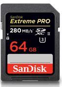 SanDisk SDXC Extreme Pro karta 64GB Class 3 4K Video (aÅ¾ 280 MB/s; 250MB/s)