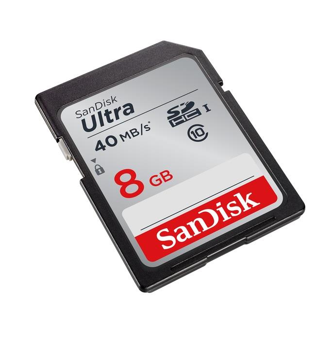 SanDisk SDHC ULTRA karta 8GB Class 10 (rychlost ÄtenÃ­ aÅ¾ 40MB/s)