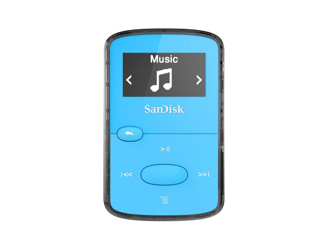 Sandisk CLip Jam MP3 pÅehrÃ¡vaÄ 8GB, microSDHC, Radio FM, modrÃ½