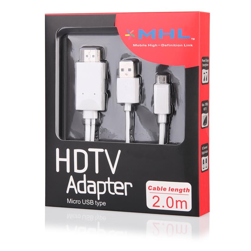 GT kabel HDMI MHL/micro USB nabÃ­jecÃ­ 2m (5pin)
