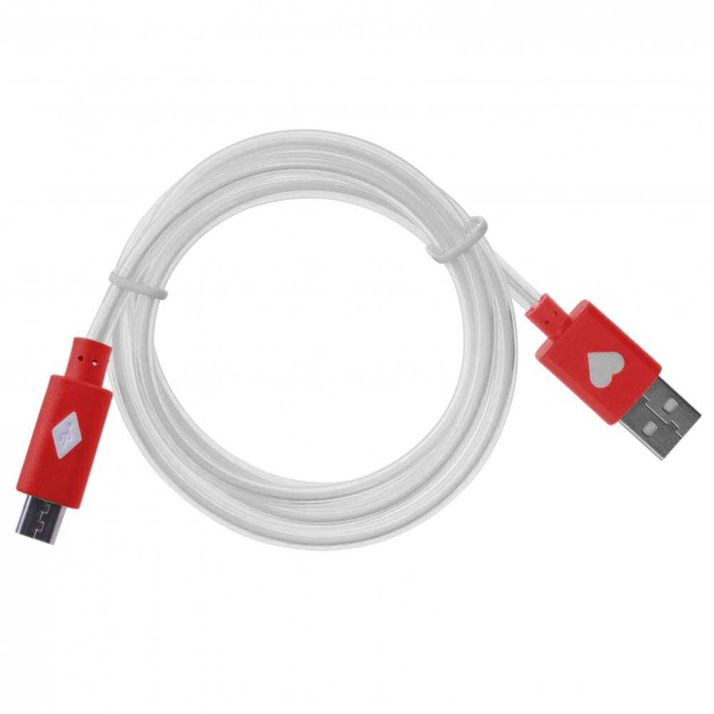 GT kabel USB/micro USB svitÃ­cÃ­ 1m ÄervenÃ½