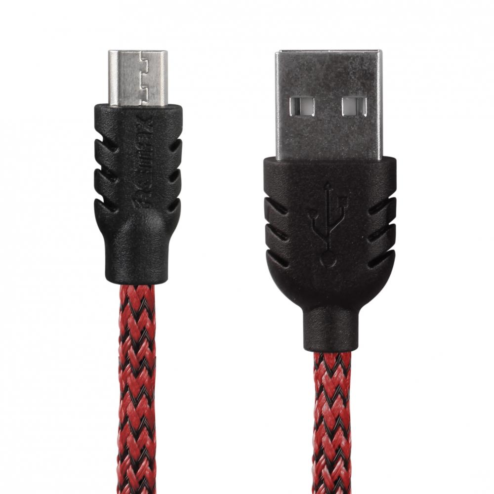 GT kabel USB /micro USB NYLON 2.1A ÄervenÃ½