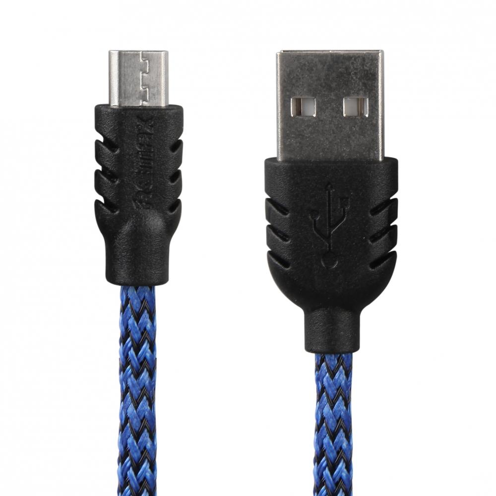 GT kabel USB/micro USB NYLON 2.1A modrÃ½