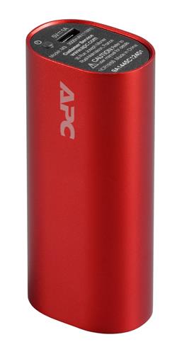 APC Mobile Power Pack, 3000mAh Li-ion cylinder, Red Power Bank