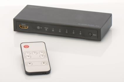 DIGITUS Switch HDMI UltraHD 4K, 5-port., inc. remote
