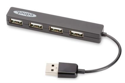 EDNET HUB 4-port USB2.0 ''Mini'', passive, black