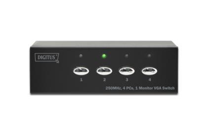 DIGITUS Switch VGA 250MHz, 1280x1024p, 4-port.