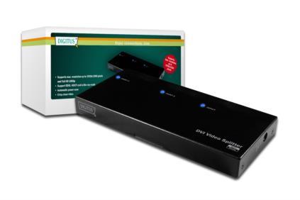 DIGITUS Splitter DVI with audio, 1920x1200p, 2-port.