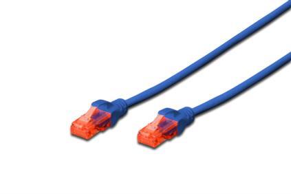 Patch kabel Digitus UTP, CAT 6,modrÃ½, 0,5m, 15 LGW