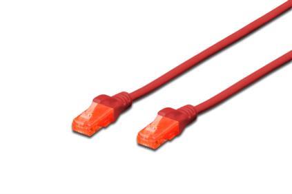 Patch kabel Digitus UTP, CAT 6,ÄervenÃ½, 0,5m, 15 LGW